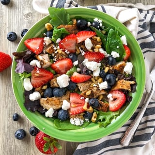 New! Berry Spinach Grilled chicken salad