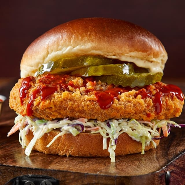 New! Nashville hot honey chicken sandwich.