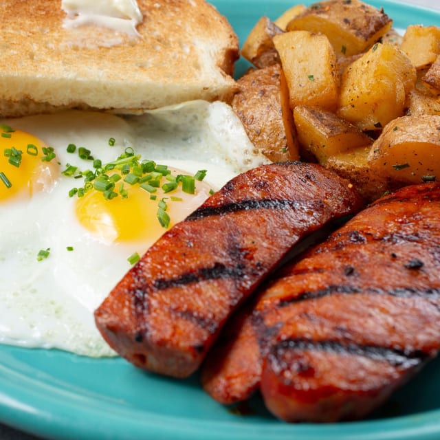 Smoked Sausage & Eggs.