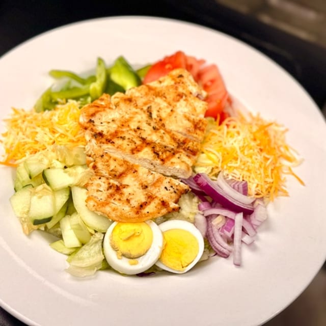 Grilled chicken salad.