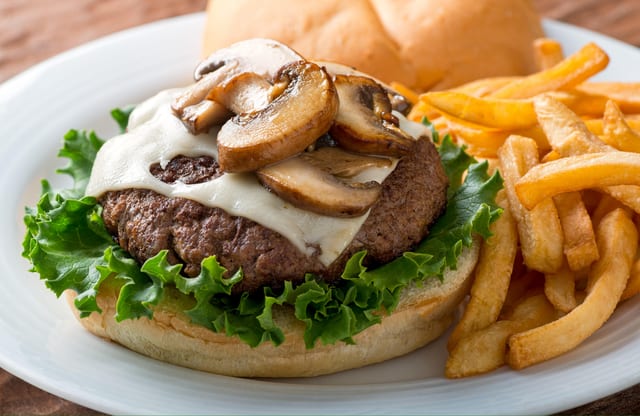 Mushroom & Swiss Burger.