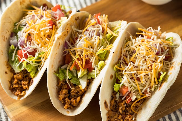 3 Ground beef tacos.