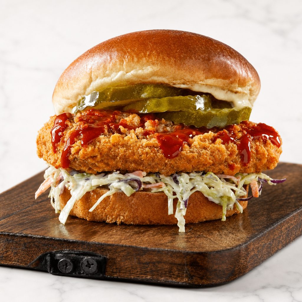 New! Nashville hot honey chicken sandwich.