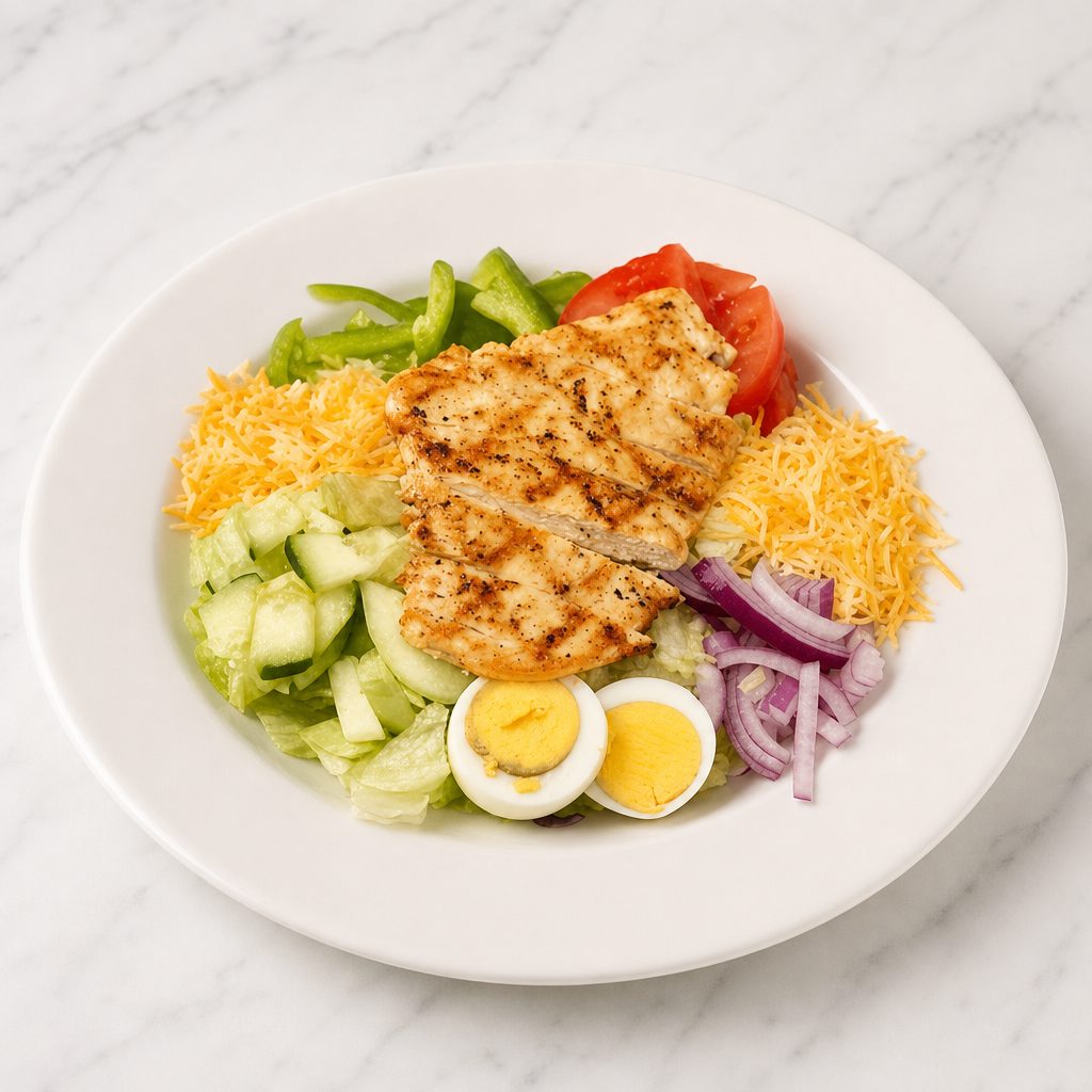 Grilled chicken salad.