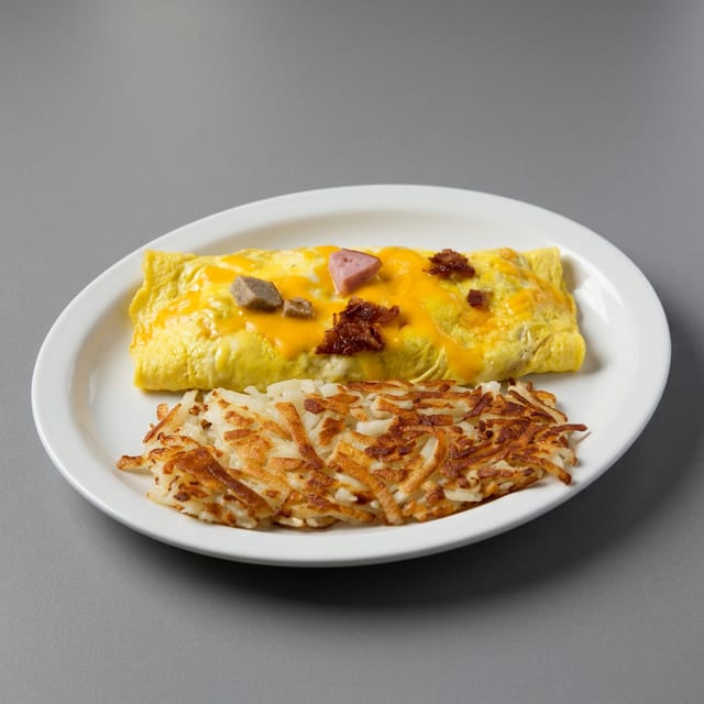 Meat lovers omelet.