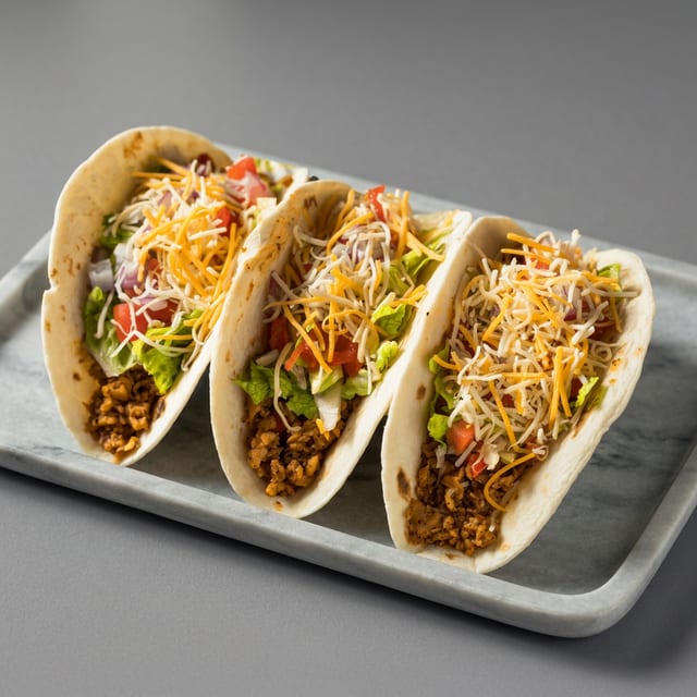 3 Ground beef tacos.